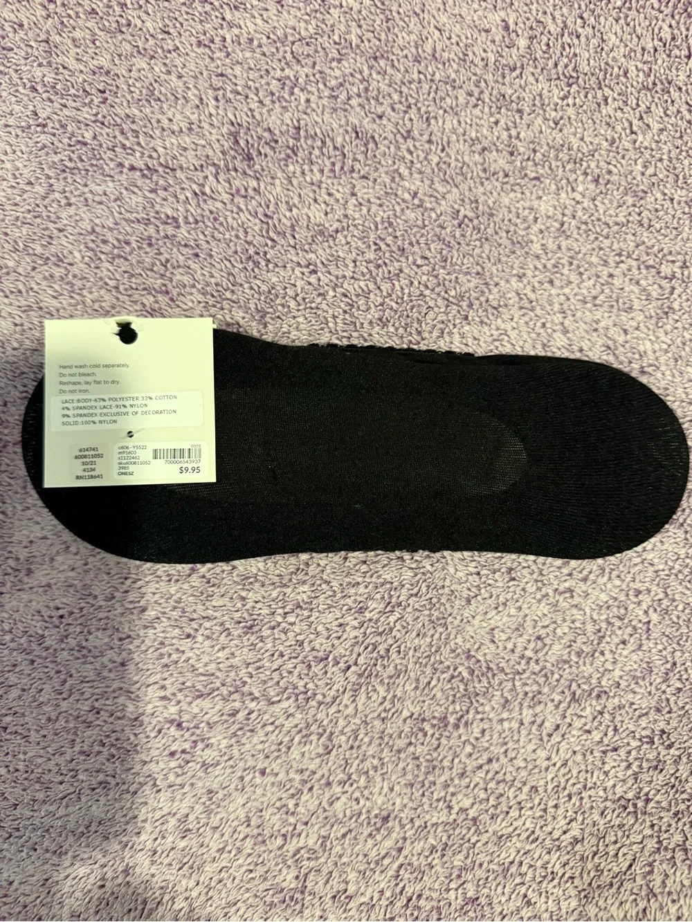 Lane Bryant Black Lace No-Show Liner Sock